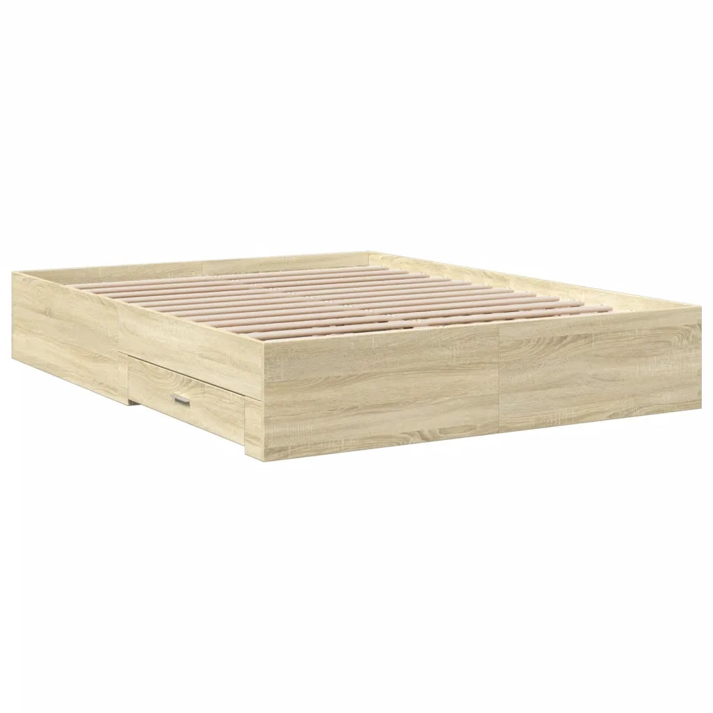 Giroletto Cassetti Rovere Sonoma 160x200 cm Legno Multistrato 3280372