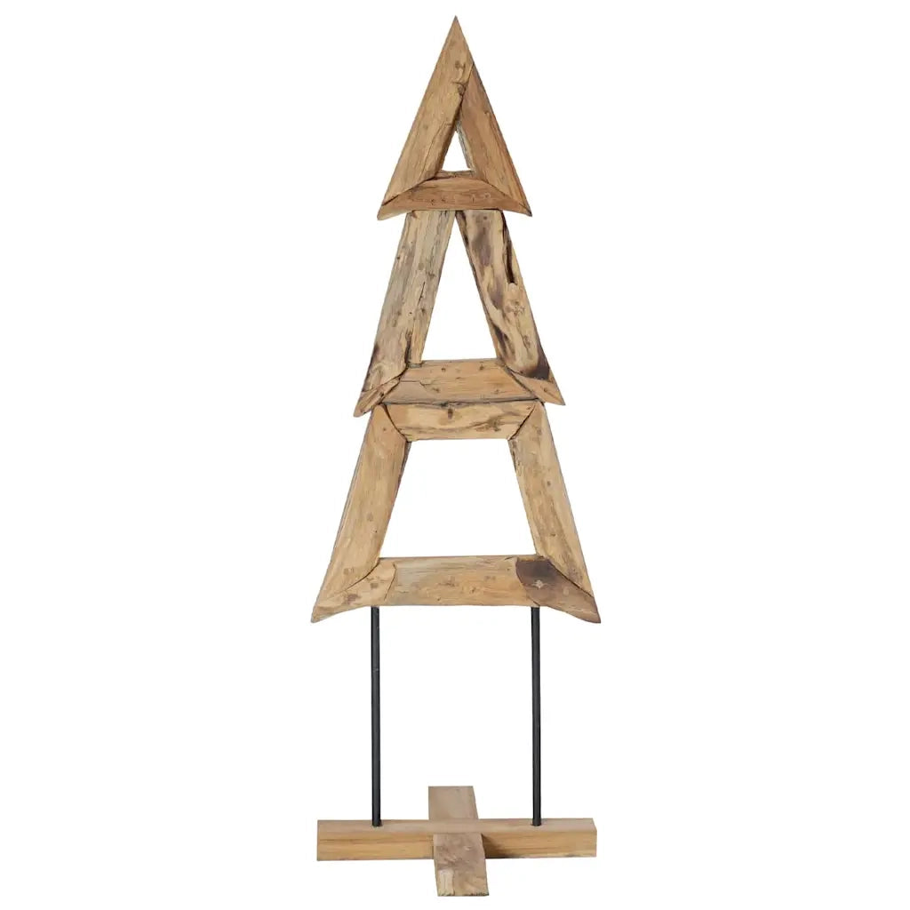 Albero di Natale-Albero Natalizio-Decorazioni natalizie Marrone 120 cm Legno massello di teak 341236