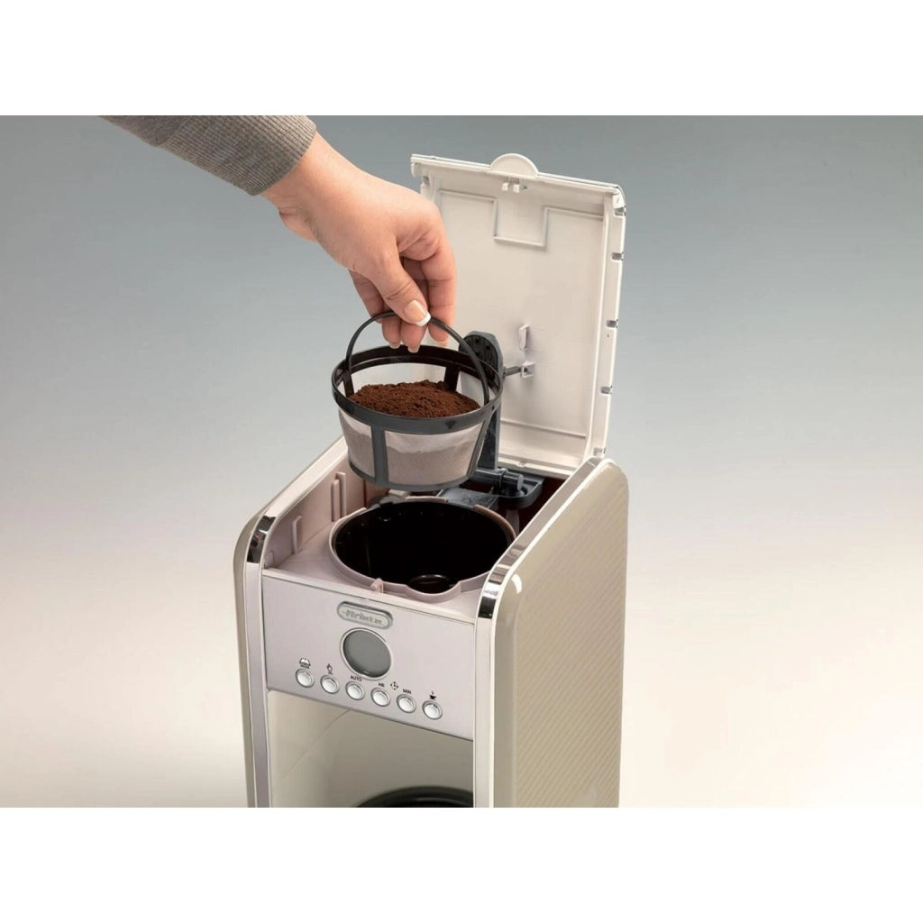 Ariete 1342 Macchina per Caffè Americano - 12 tazze - Caraffa in vetro temperato - Programmazione fino a 24 ore - Autospegnimento - 2000 Watt - Beige