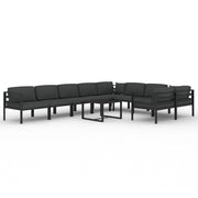 Set di mobili da giardino mobili da esterno 10 pezzi con cuscini alluminio antracite 02_0014963