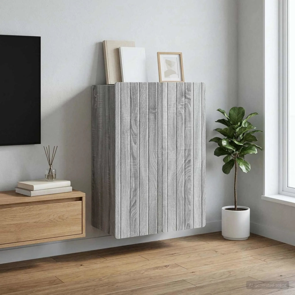 Mobiletto a muro Sonoma grigio 66 x 34,5 x 92 cm 898231