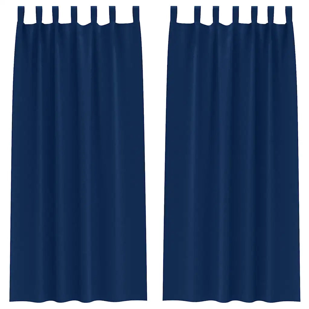 Tende Blackout con Anelli 2 pcs Blu Scuro 245 x 140 cm 4107586