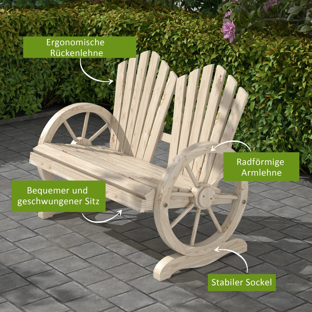 Panchina da Giardino in Legno ¨C Zephmum ¨C Naturale per 2 Persone