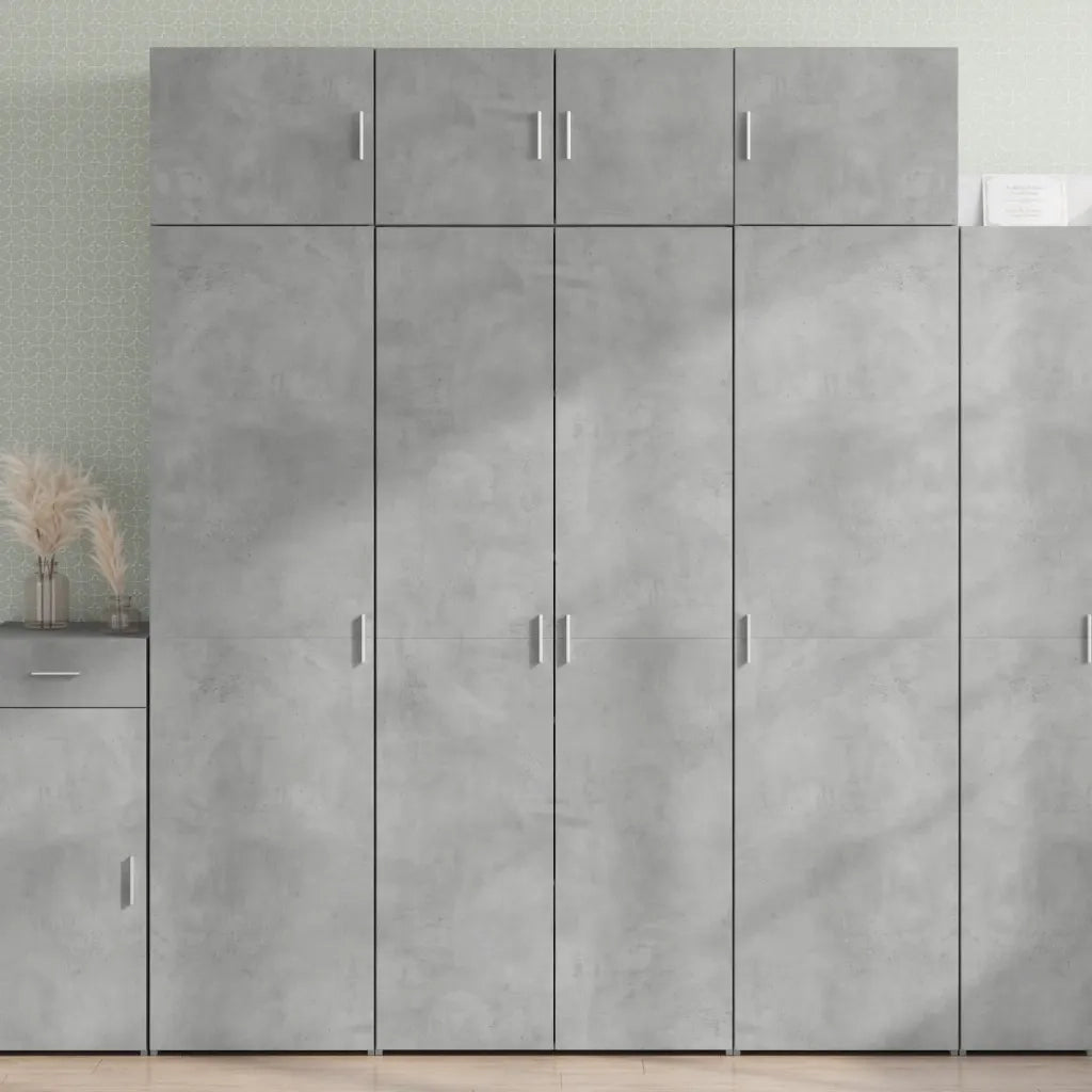 Credenza-Buffet-Armadio da cucina Grigio Cemento 80x42,5x185 cm in Legno Multistrato 822121