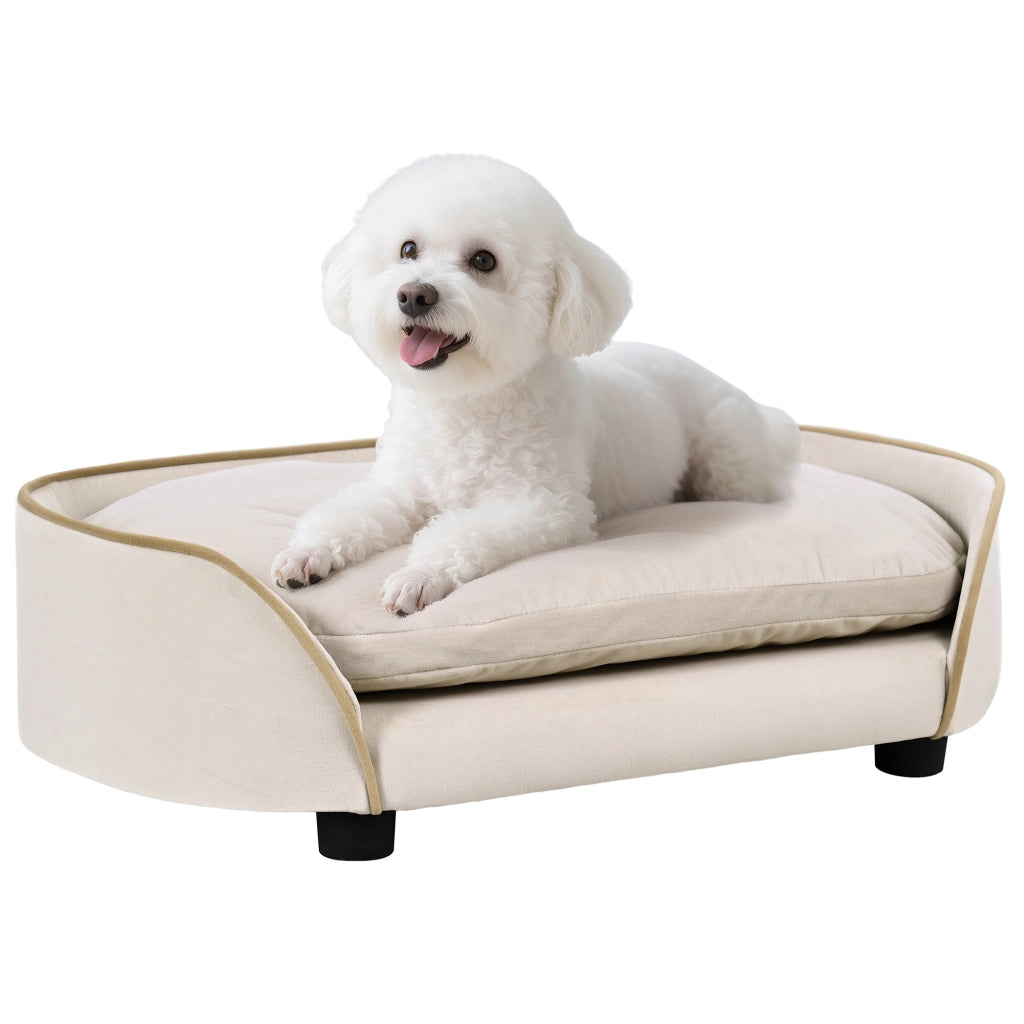 Divano per cani con cuscino amovibile ¨C zephmum ¨C 66x43x19.5 cm beige