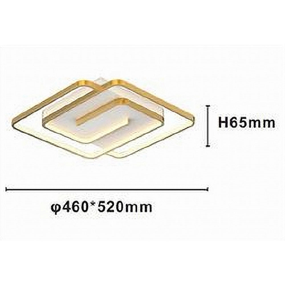 Trade Shop - Plafoniera Led 48w Quadrata Spirale Vortice Oro Lampadario Soffitto Luce 4000k 70654 -