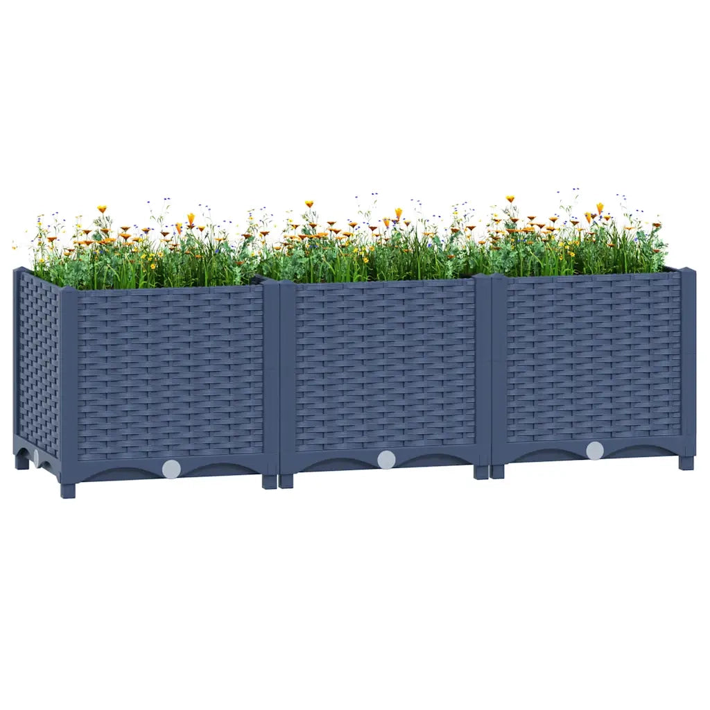 Fioriera | Cassetta per fiori | Vaso Rialzata 120x40x38 cm in Polipropilene