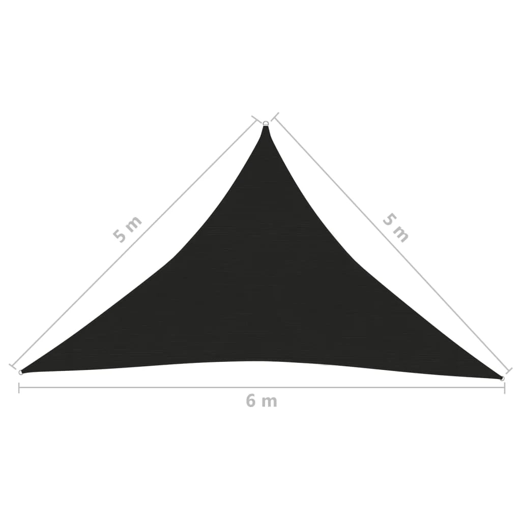 Vela ombreggiante/ombrellone HDPE 160 g/m² 5 x 5 x 6 m nero 02_0009220