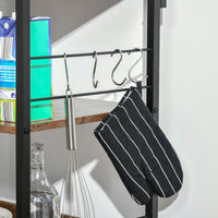 Mobile Cucina 4 Ripiani 60x40x125 cm in Acciaio e Legno