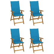 Sedie da Giardino Reclinabili 4 pz con Cuscini Massello Acacia cod mxl 20193