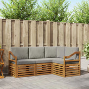 Set divani con cuscino 4 pcs Grigio Naturale e Chiaro 3374746