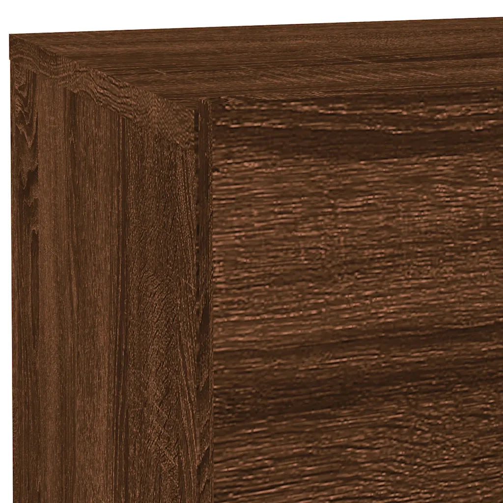 Comodino | Armadio da Notte | Mobiletto da notte con Luci LED Rovere Marrone 70x36x40,5 cm
