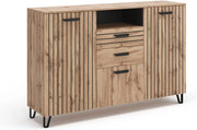 Cassettiera per camera da letto Amber, Marrone, 38 x 100 cm, con vano portaoggetti per spazio aggiuntivo