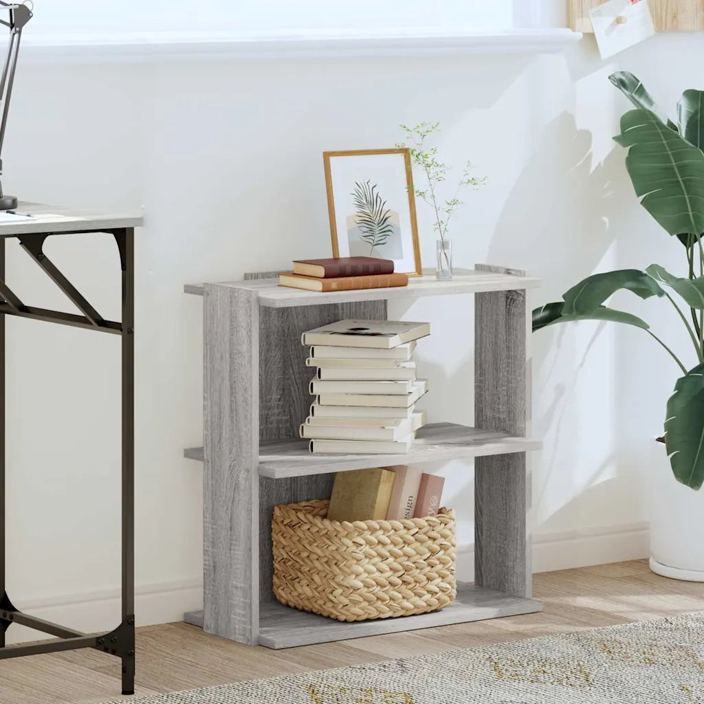 Libreria a 3 Ripiani Grigio Sonoma 60x30x60cm Legno Multistrato