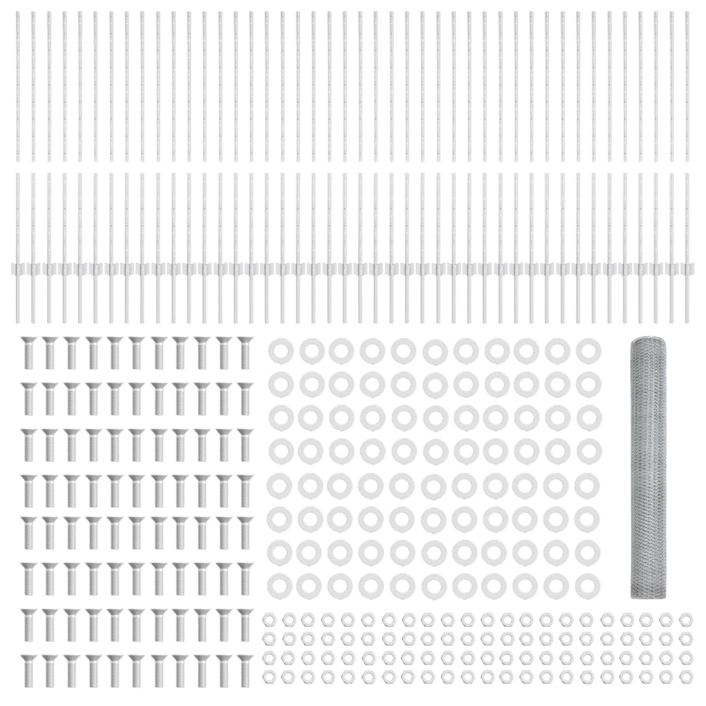 Pali di Recinzione 22 pcs U-Channel 120 cm Acciaio Zincato