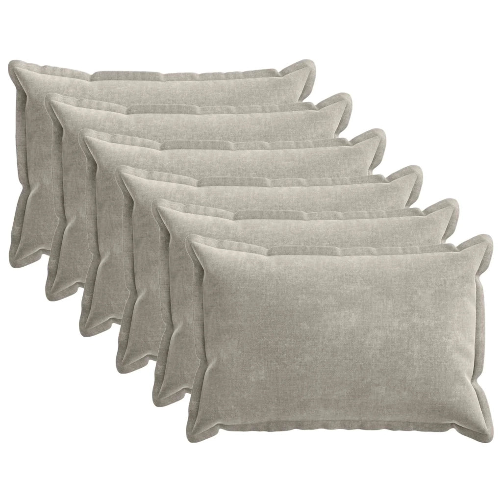 Federa 6 pcs HOUTEN Grigio Chiaro 50 x 70 cm Tessuto Chenille 919538