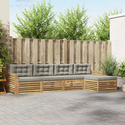 Set di divani da esterno 5 pz Bianco e Grigio Chiaro 3390331