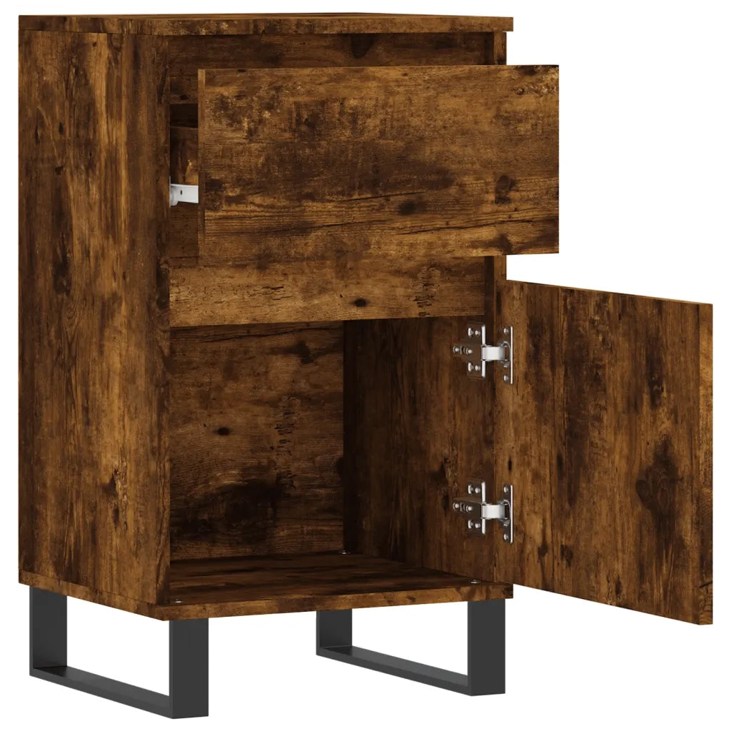 Credenze 2 pz Rovere Fumo 40x35x70 cm in Legno Multistrato 831175