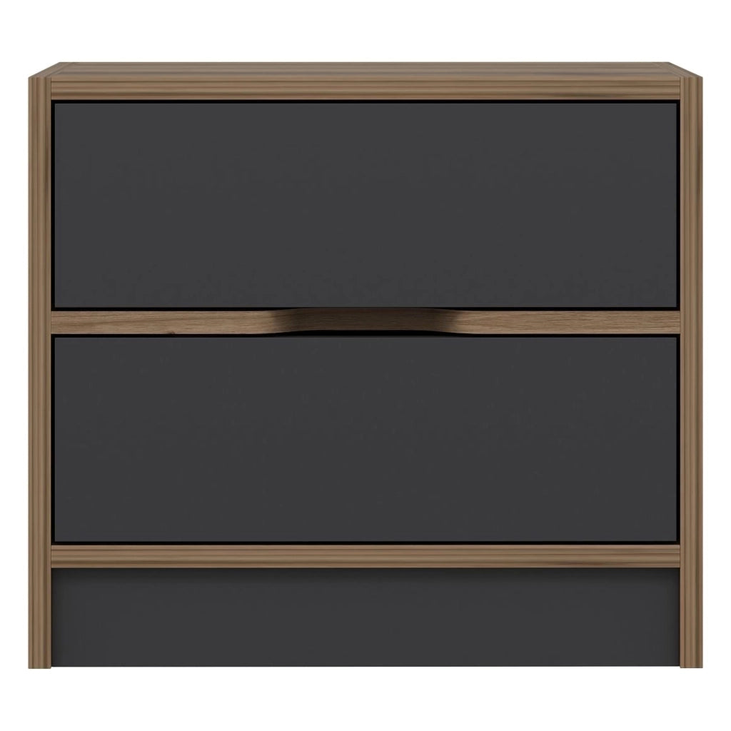 Legnago, Comodino 4 Cassetti, 54x40x47h cm Nero Antracite