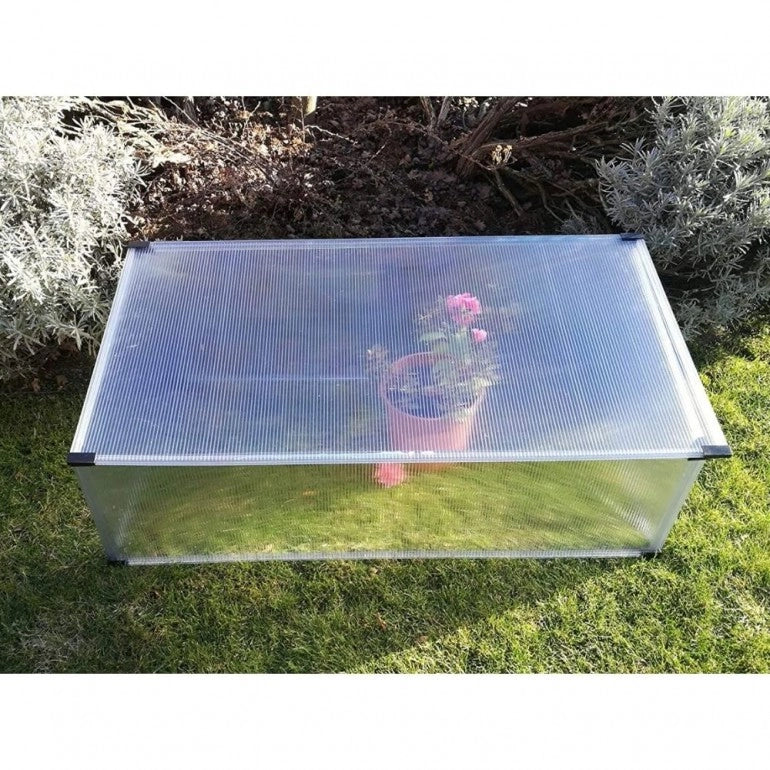 Slide and Grow "2squared" Serretta da giardino in policarbonato alveolare spessore 4mm Lunghezza: 97 x 57 cm x 28/37h cm