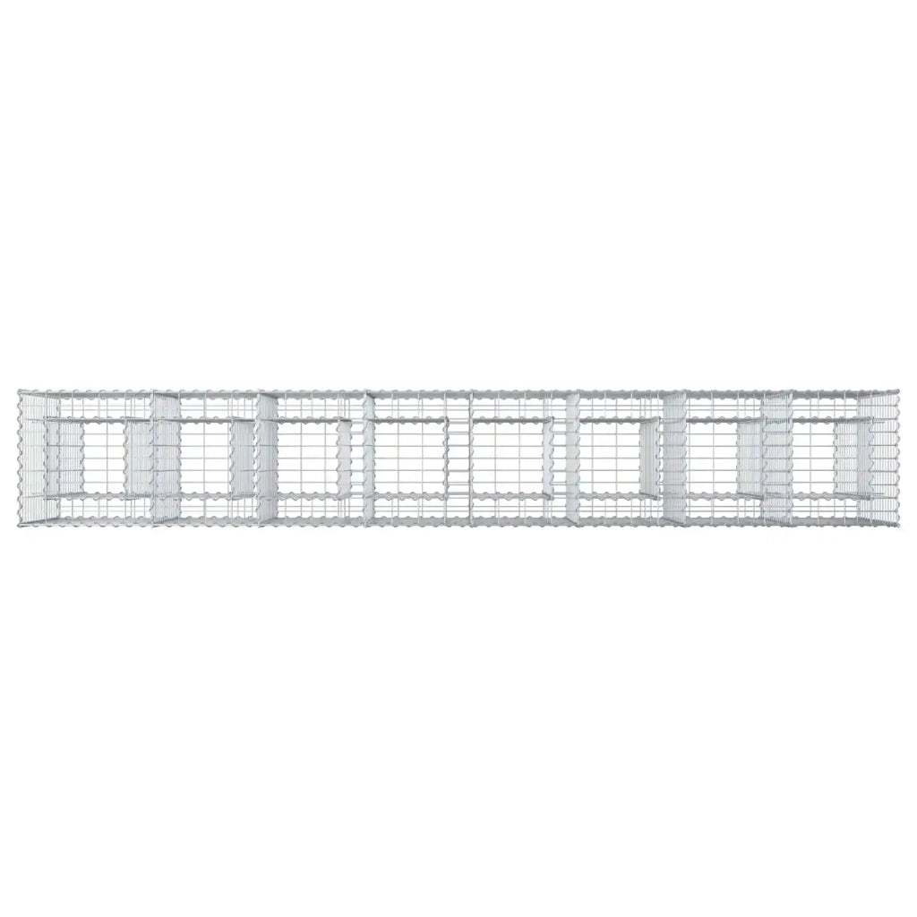 Letto rialzato in gabbione 2 pz Argento 330 x 50 x 80 cm CFW8519681
