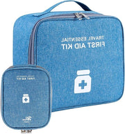 Borsa di pronto soccorso mini kit di emergenza impermeabile alta capacità borsa medica per viaggi borsa medica portatile per uso domestico ufficio outdoor camping Blu chiaro