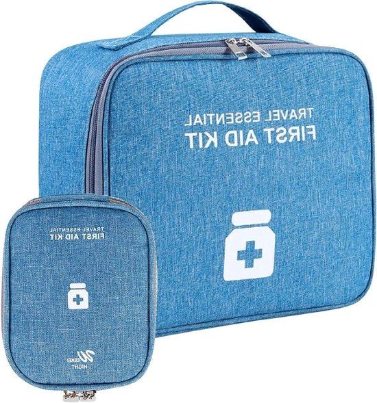 Borsa di pronto soccorso mini kit di emergenza impermeabile alta capacità borsa medica per viaggi borsa medica portatile per uso domestico ufficio outdoor camping Blu chiaro