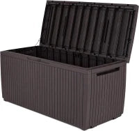 Baule da Giardino Springwood, 305L, Effetto Legno, Marrone, 123x53,5x57H cm