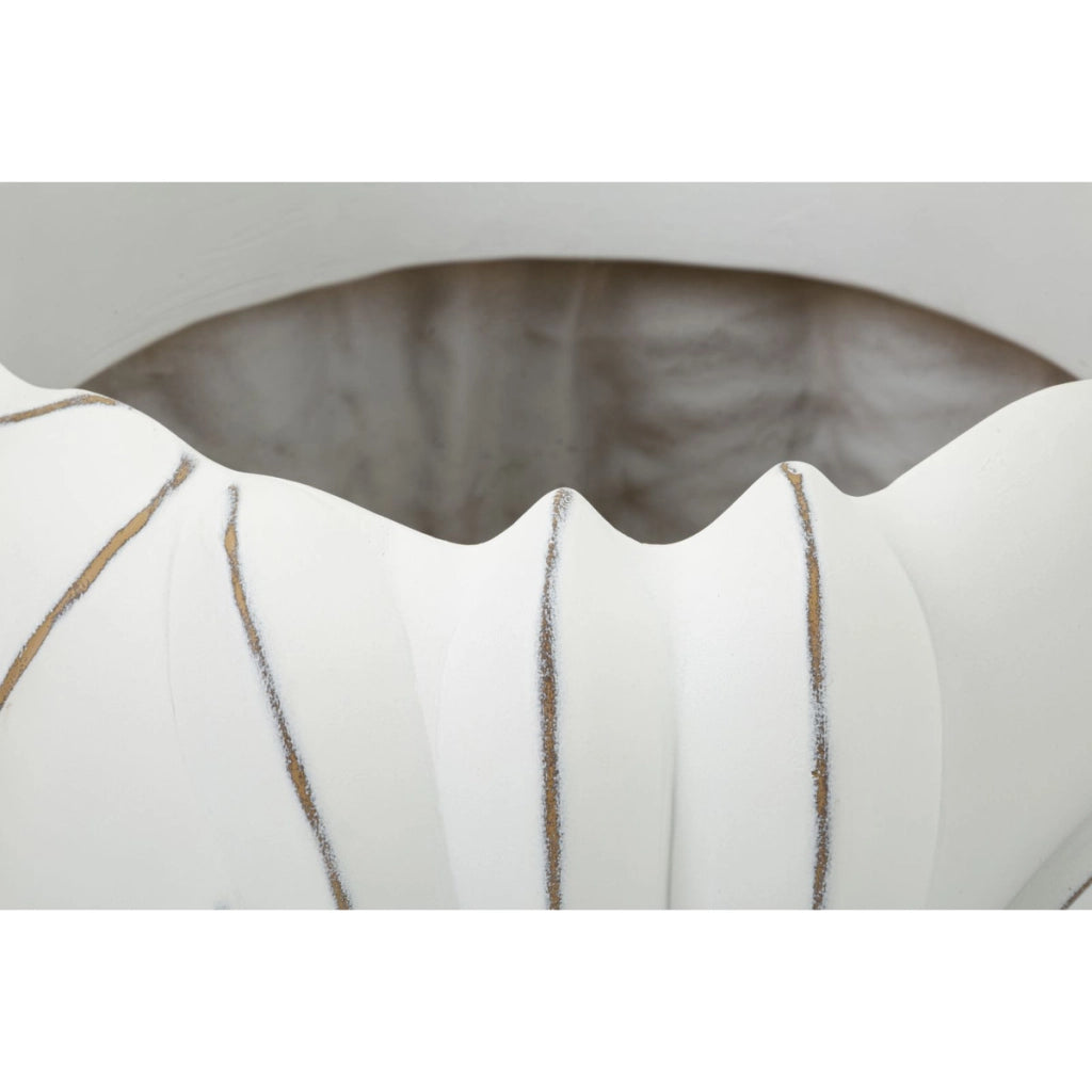 Vaso Decorativo VKH667, Bianco, Poliresina, 34,5x34,5x23,5 cm