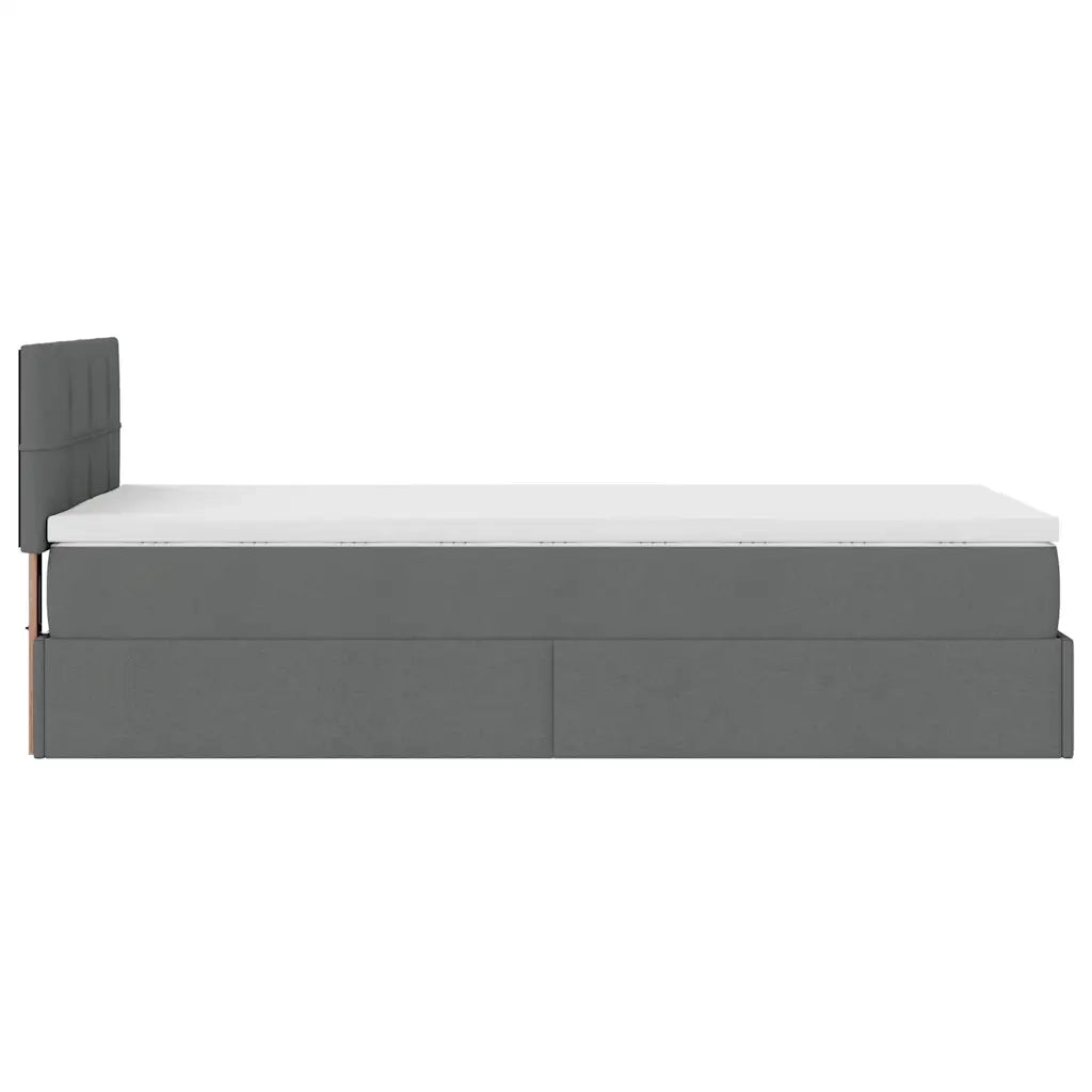 Pouf Letto con Materasso Grigio Scuro 90x200 cm in Tessuto 3311429