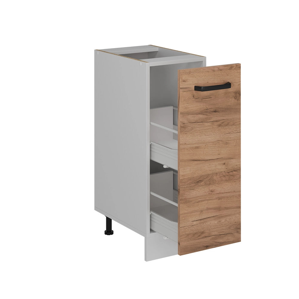 Armadio cucina dispensa alto R-Line Rovere dorato/Bianco 30 cm PL Antracite Vicco