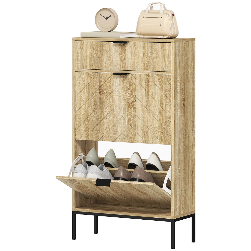Armadio per scarpe con cassetti e ripiani ¨C Zephmum ¨C Robe 60x24x105.5 cm