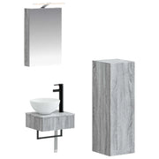 Set di Armadi da Bagno 4 pcs Sonoma grigio 40 x 10,5 x 60,5 cm 3407364