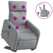 Poltrona | Sedia Relax Alzapersona Massaggi Reclinabile Grigio Chiaro Tessuto