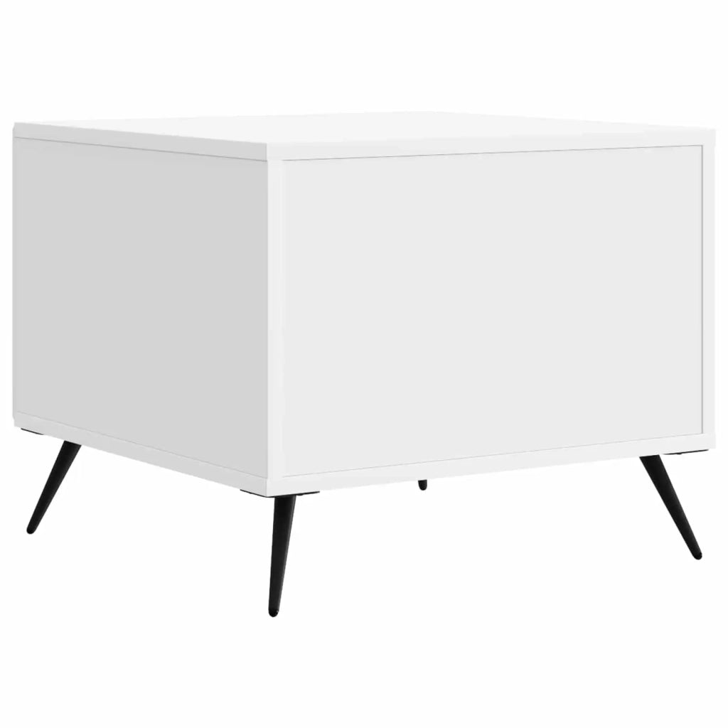 Tavolino da salotto con cassetto Bianco Lucido 49 x 50 x 40 cm