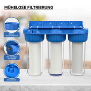 Naturewater NW-BR10B4 Filtro acqua a cartuccia, 3 stadi 26,16 mm con cartucce filtranti per filtrazione acqua