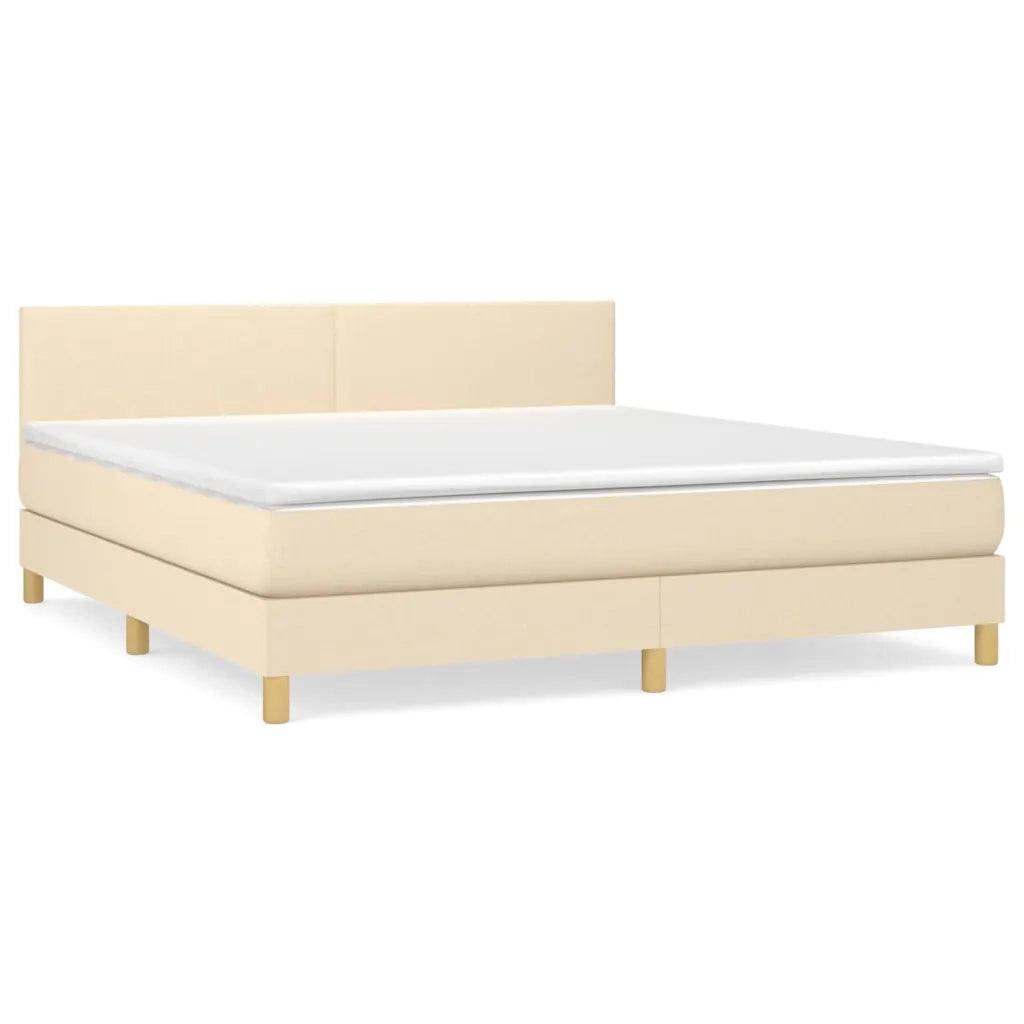 Giroletto a Molle con Materasso Crema 160x200 cm in Tessuto cod mxl 66024