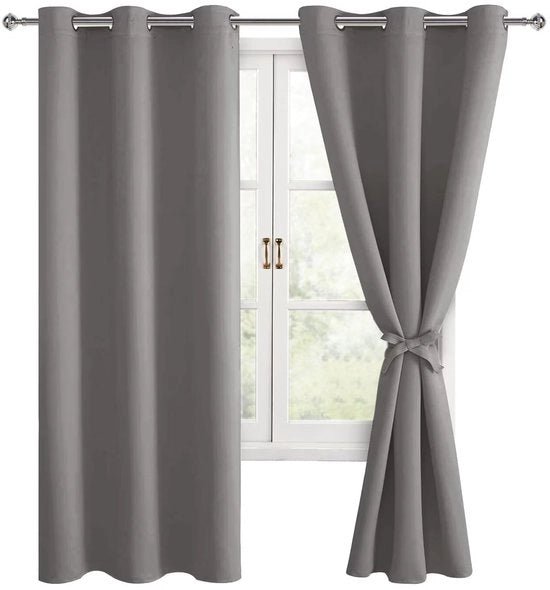Veliature a doppia imbottitura - Tendaggi termici con anelli - Tendaggi a scomparsa morbidi - 117 x 137 cm - Occhi d'argento - Tessuto spesso - Tendaggi