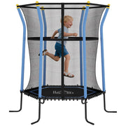 Tappeto elastico per bambini ¨C zephmum ¨C ? 163x190 cm blu nero con rete di sicurezza