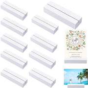 Pacco di 10 supporti per biglietti in legno, supporti per biglietti da tavola, supporti per menu in legno, supporto per biglietti da visita, supporto per biglietti in legno, supporti per biglietti da visita per matrimoni, ristoranti, banchetti, feste