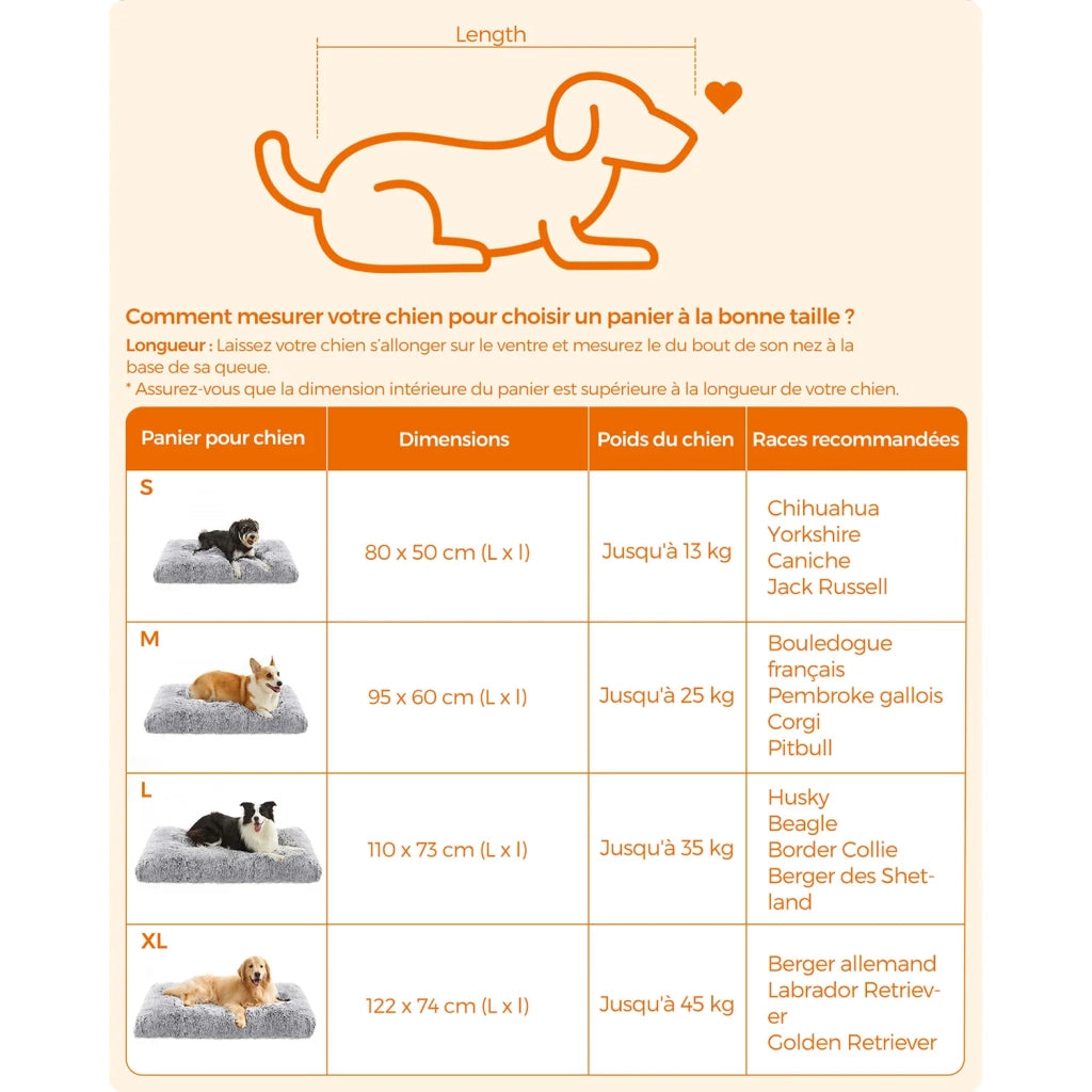 Cuccia per cani/divano letto per animali domestici imbottitura morbida lavabile in lavatrice cuscino per cani 110 x 73 cm grigio 12_0006796