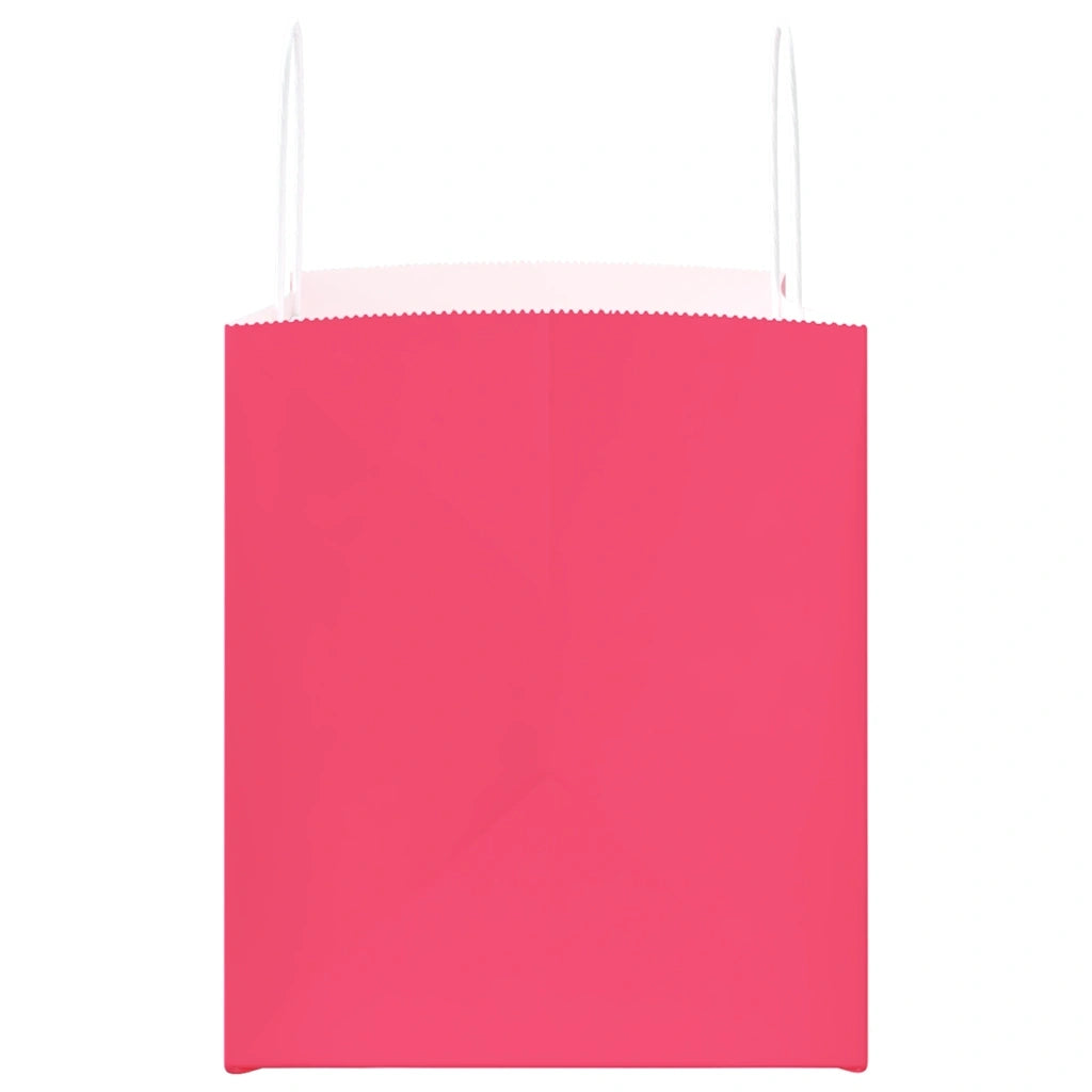 vidaXL Sacchetti di Carta 250 pz con Manici Rosa 32x22x24 cm