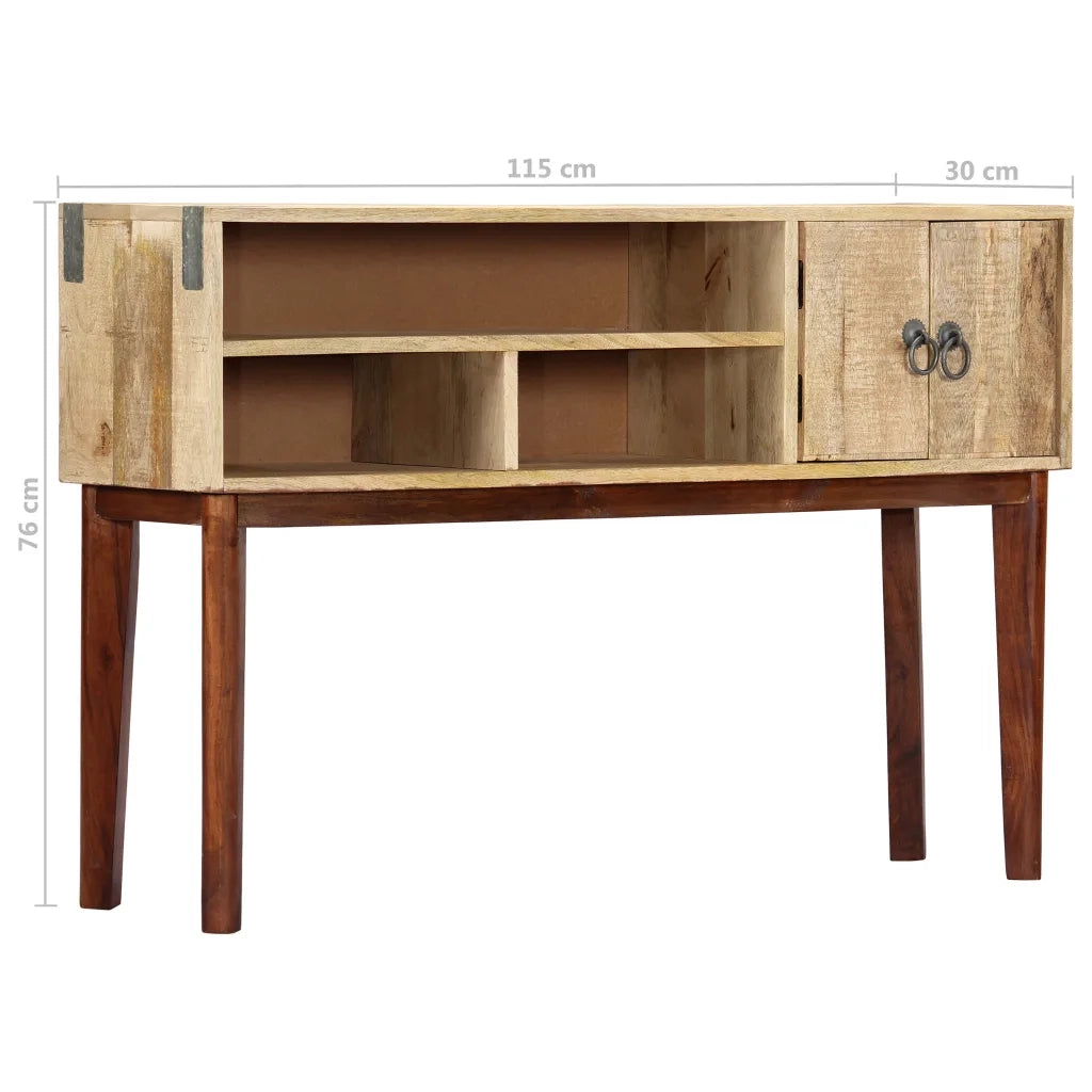 Tavolo Consolle | Tavolo d'Ingresso 115x30x76 cm in Legno Massello di Mango Grezzo