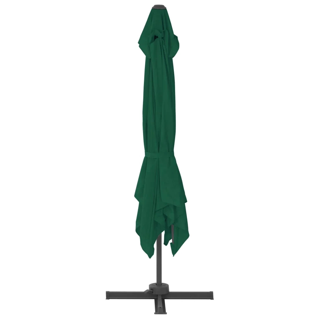 Ombrellone a braccio con palo in alluminio 300 x 300 cm verde 02_0008511