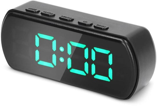 Orologio Digitale da Ufficio con Display LED - Visualizzazione della Temperatura - Funzione di Sospensione - Adattamento della Chiarezza - Progetto Compattabile - Orologio Digitale