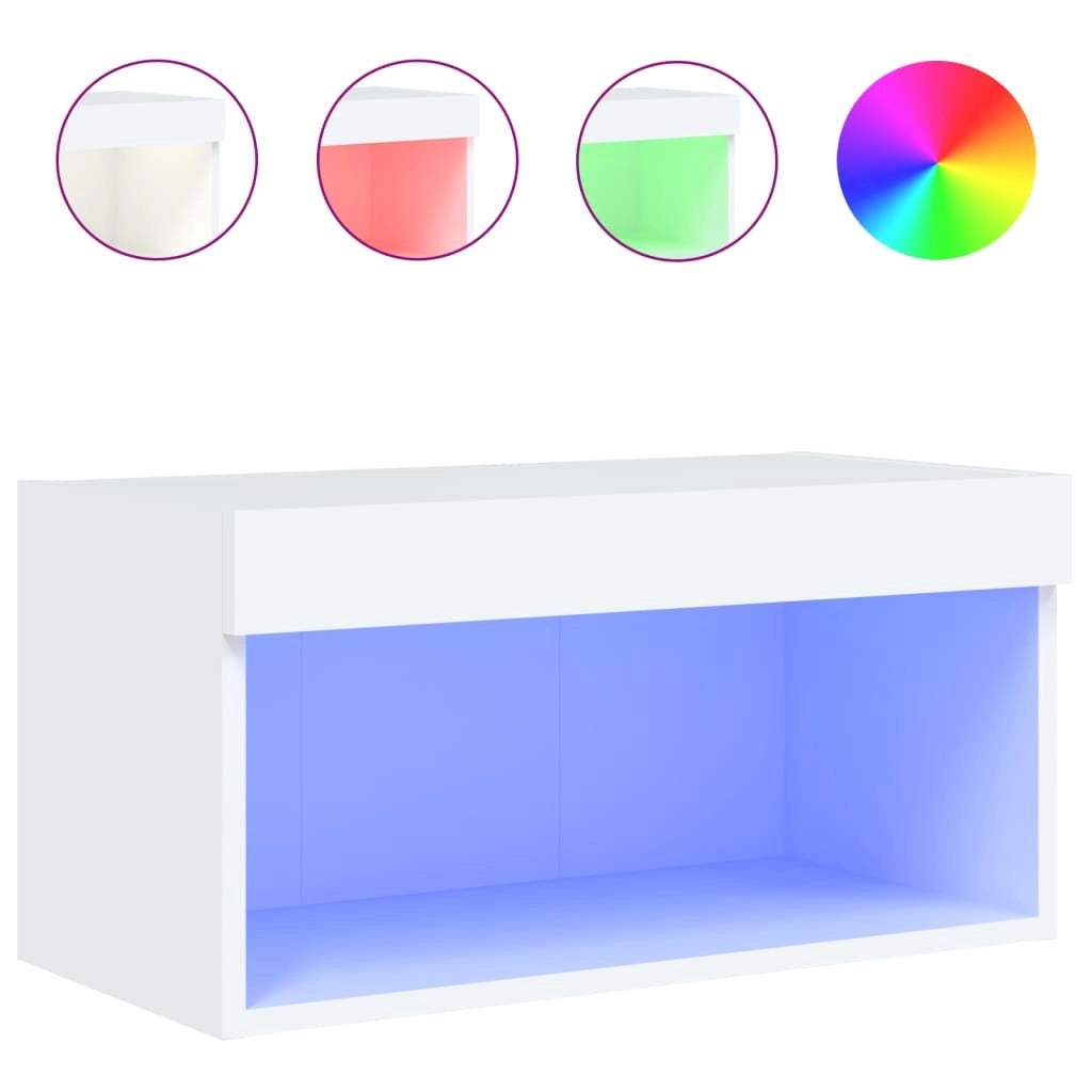 Mobile Porta TV con Luci LED Bianco 60x30x30 cmcod mxl 86145