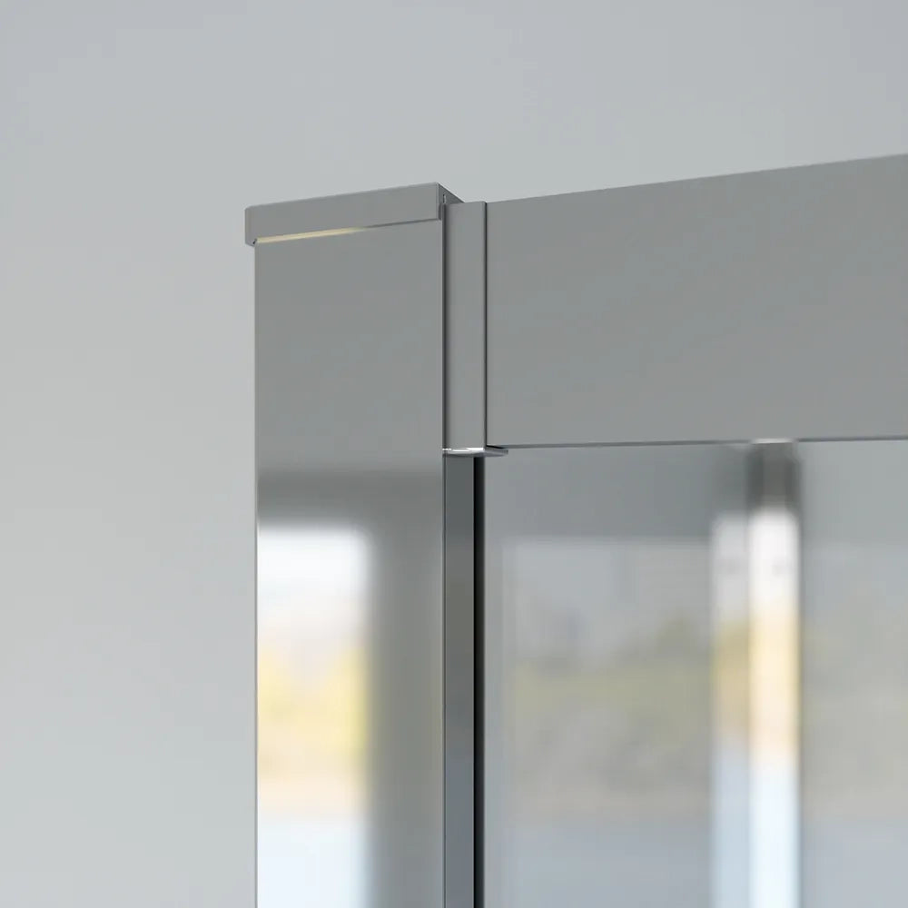 Box doccia cromato 3 lati 80x80x80cm con doppio scorrevole e vetro 6mm trasparente h185cm | Tonga