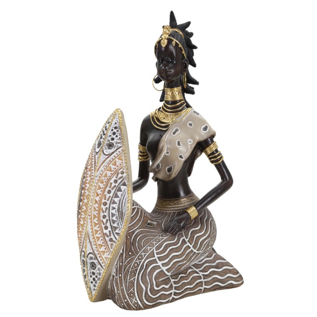Scultura Africa 14, Multicolore, Poliresina, 13,5x9x24,5 cm