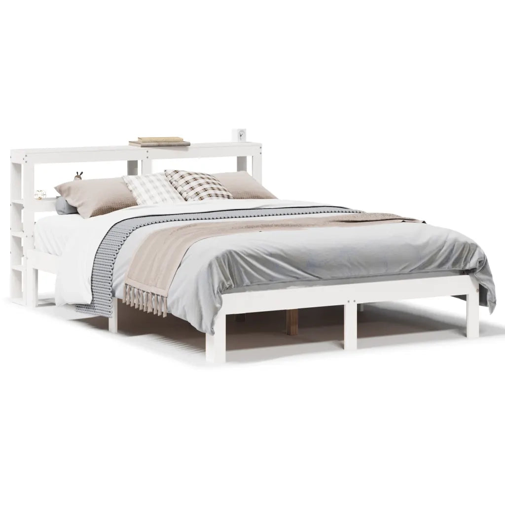 vidaXL Giroletto con Testiera Bianco 120x190 cm Legno Massello di Pino