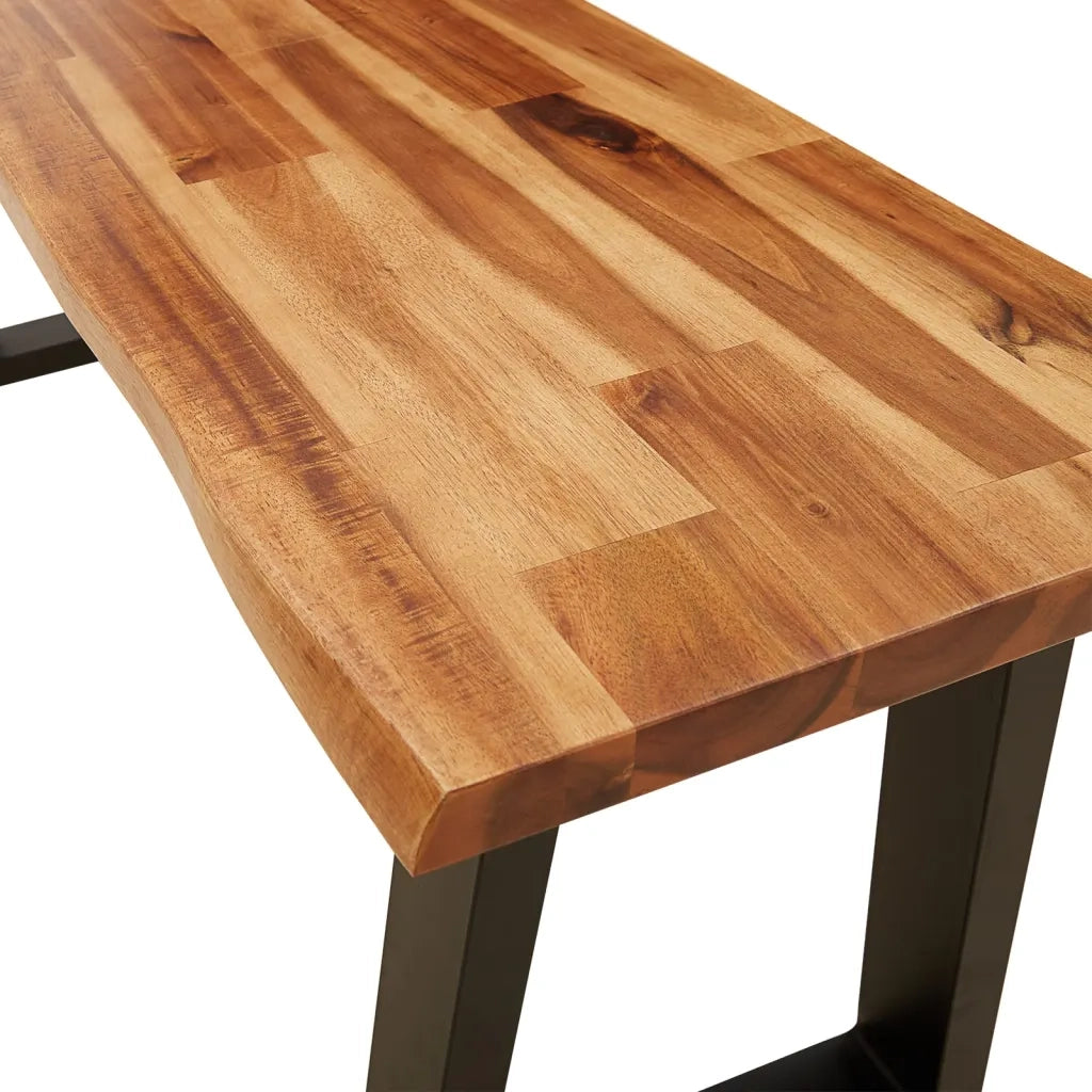 Panca con Bordi Vivi-Sgabello 110 cm in Legno Massello di Acacia